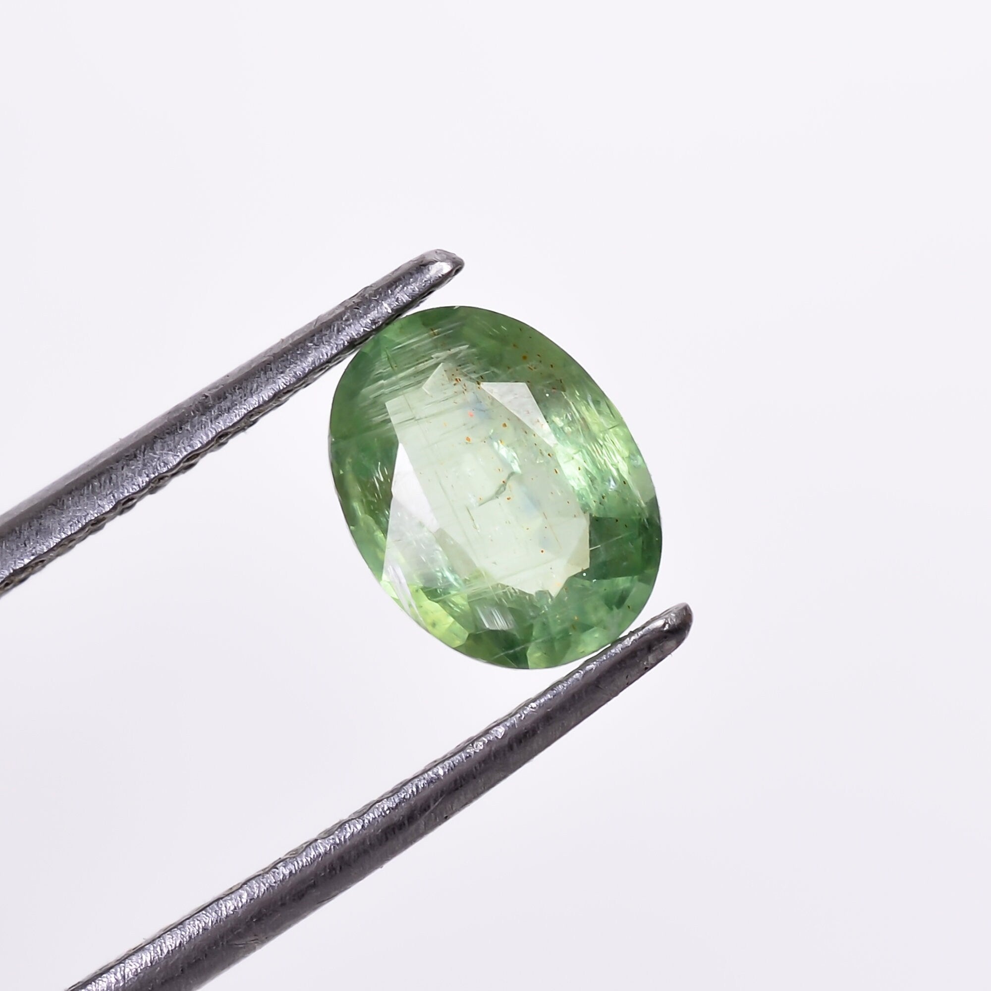 natural green mint kyanite oval shape cut stone loose gemstone